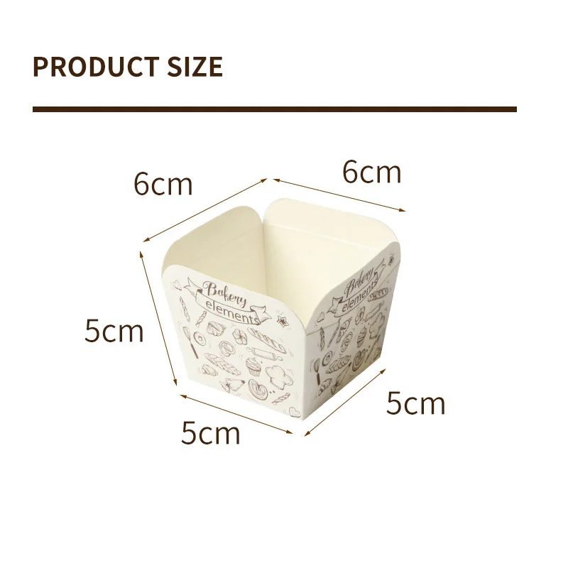 100Pcs сдобы чашки кекс Бумага прессформа средней торт упаковочная машина с для