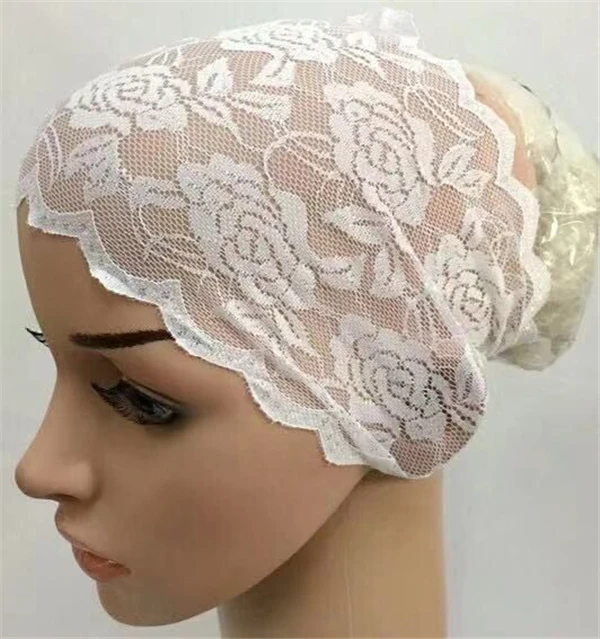 Женский мусульманский Элегантный Кружевной головной убор Цветочная Кружевная