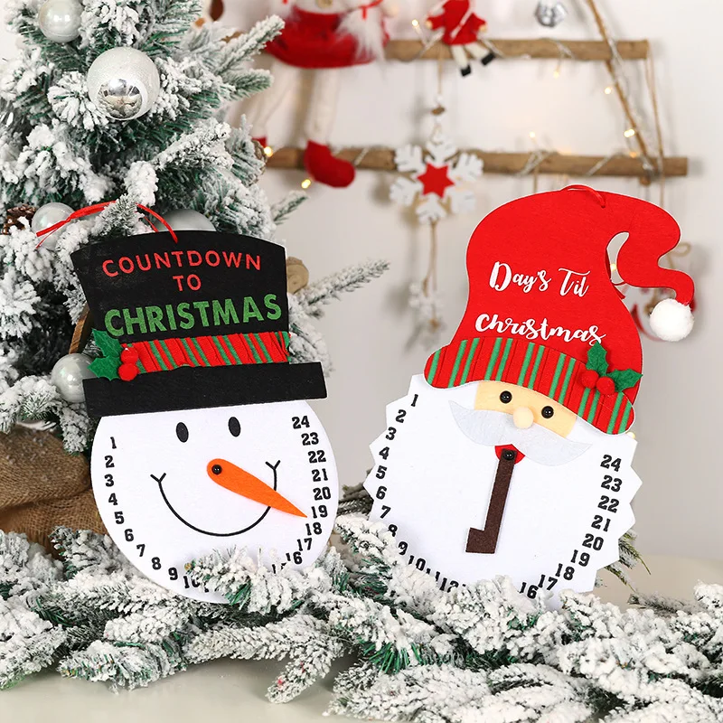 Календари с надписью &quotMerry Christmas&quot &quotСнеговик&quot часы из нетканого войлока