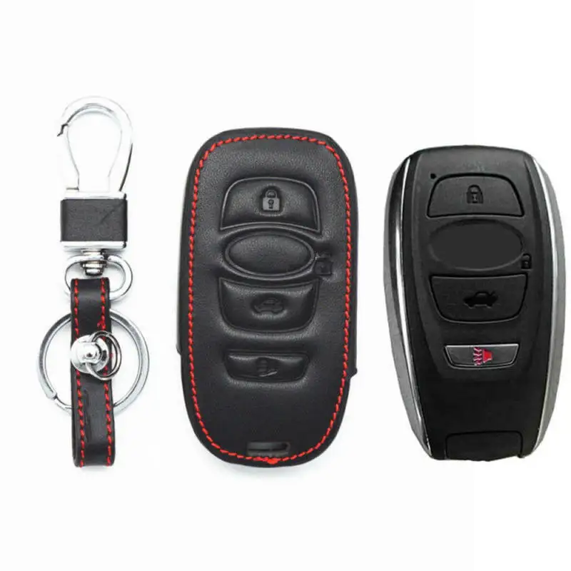 Кожаный чехол для ключей автомобиля 4 кнопки держатель Subaru BRZ WRX Автомобильный