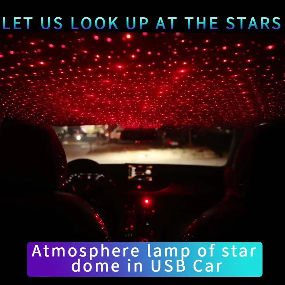 12V автомобильный интерьерный Звездный атмосферный светильник s Автомобильный USB