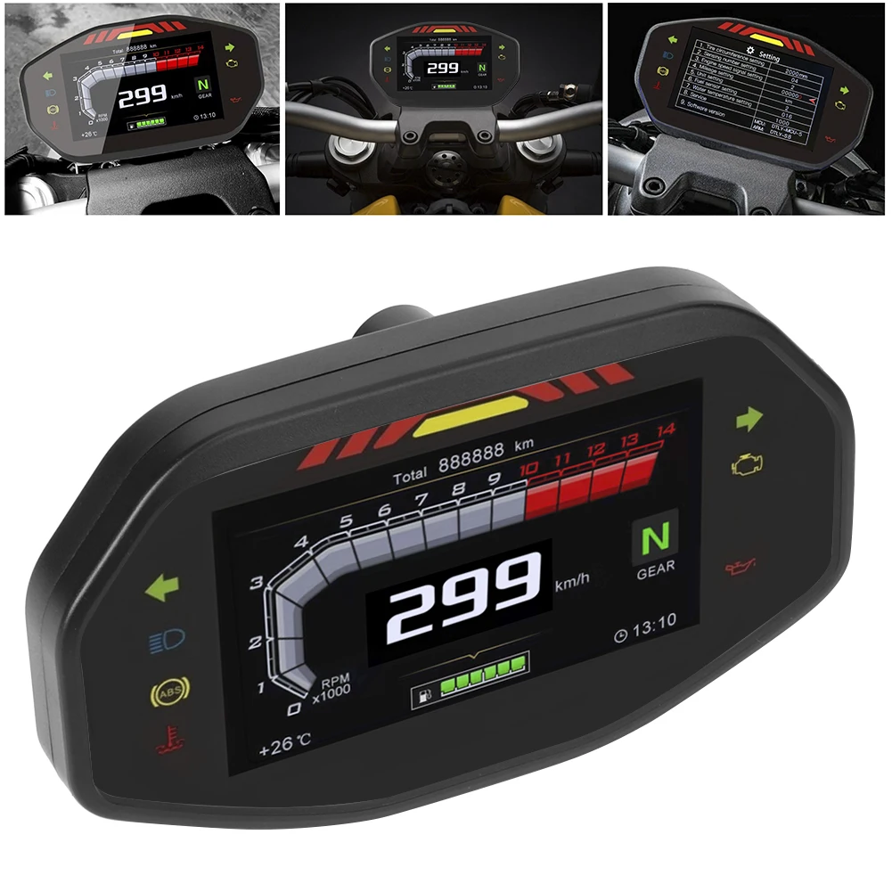Универсальный тахометр с ЖК-дисплеем TFT спидометр одометр подходит для мотоцикла