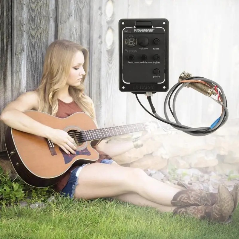 Акустическая гитара Эквалайзер встроенный предусилитель звукосниматель тюнер