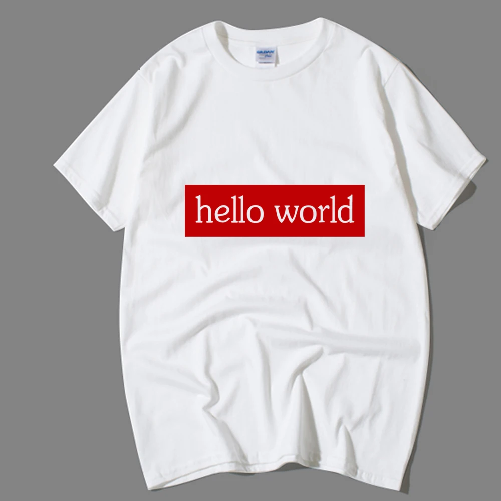 Футболка с коротким рукавом Hello World Geek C программа Std Namespace Code ++ Хлопковая мужская