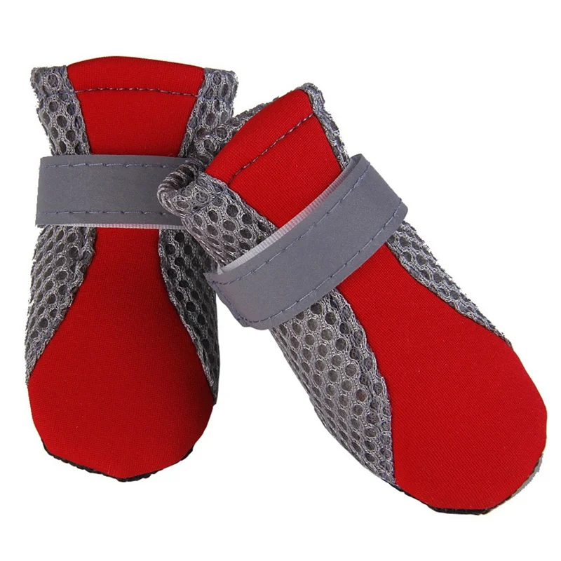 Breathable Dog Shoes Anti-slip Pet Boots Paw Protector Reflective Straps Soft Net shoes | Дом и сад