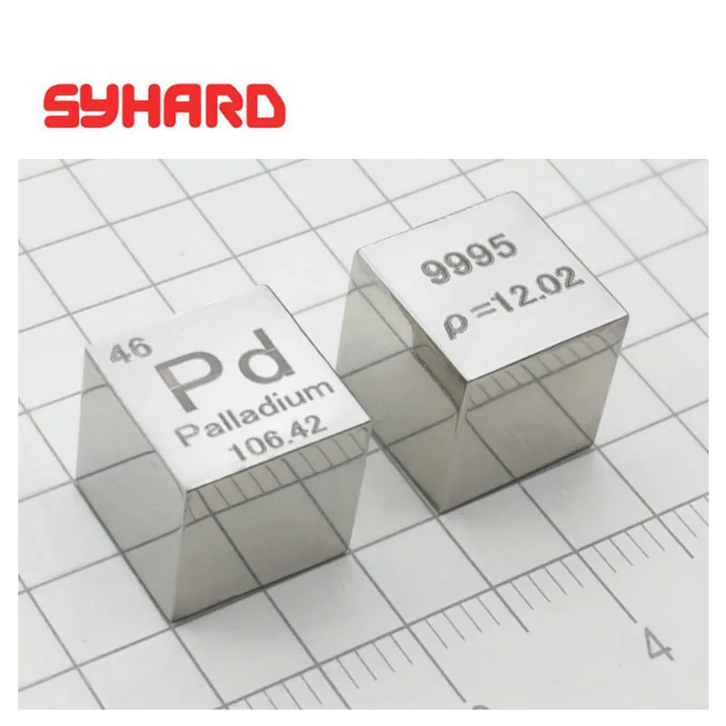 Palladium Mirror Polished Palladium Cube Metal 10x10x10mm Pd Cubic Pd≥99.95%