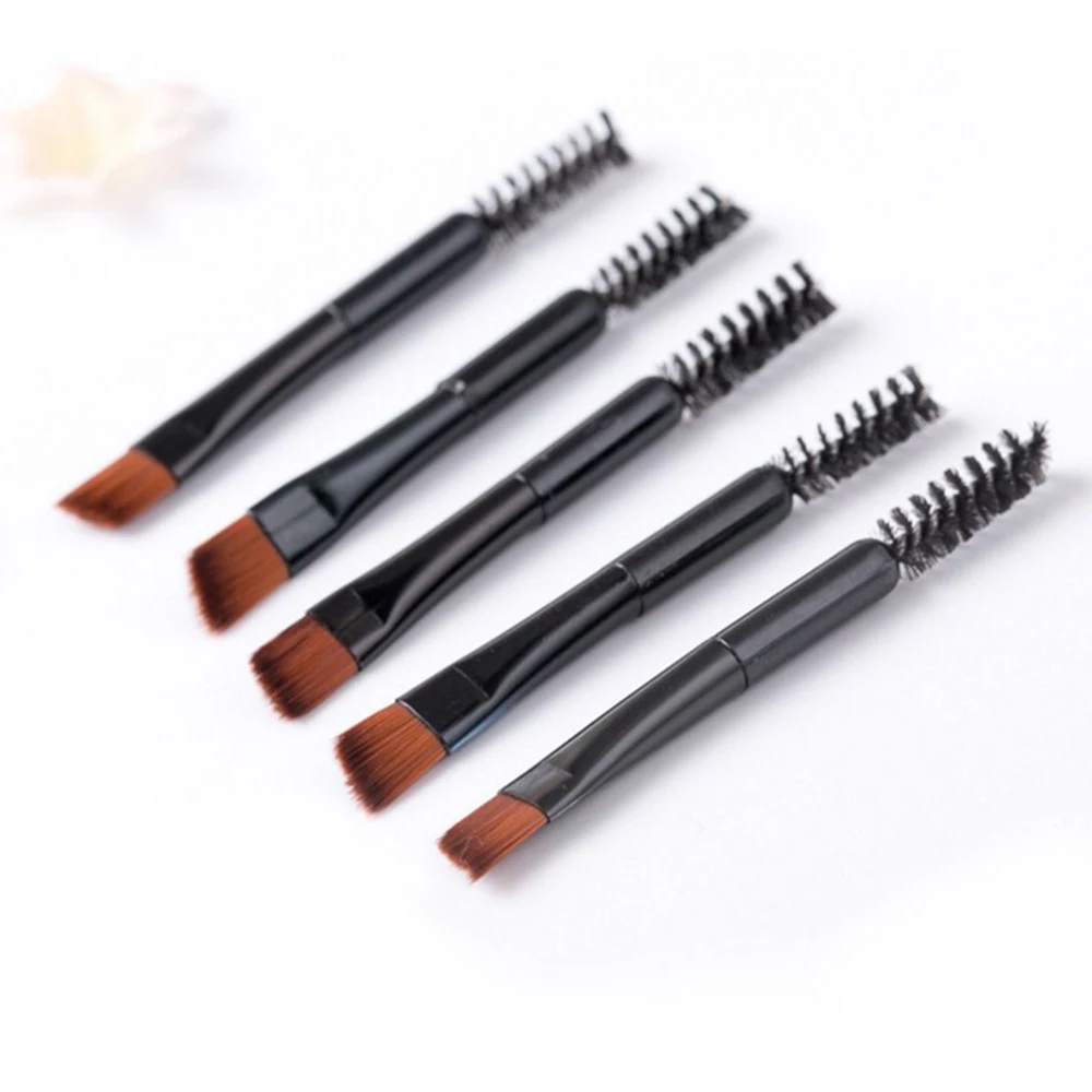 Кисть для макияжа двойной инструмент бровей Бамбуковая + расческа двойная кисть