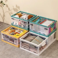 folding portable storage chest bins plastic transparent books clothes jewelry shoe office organizer makeup storage box organizer