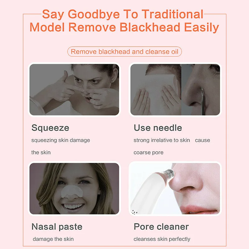 Electronic LCD Blackhead Remover Vacuum Suction Pore Cleaner 3 Modes 6 Suckers LDO99 | Красота и здоровье