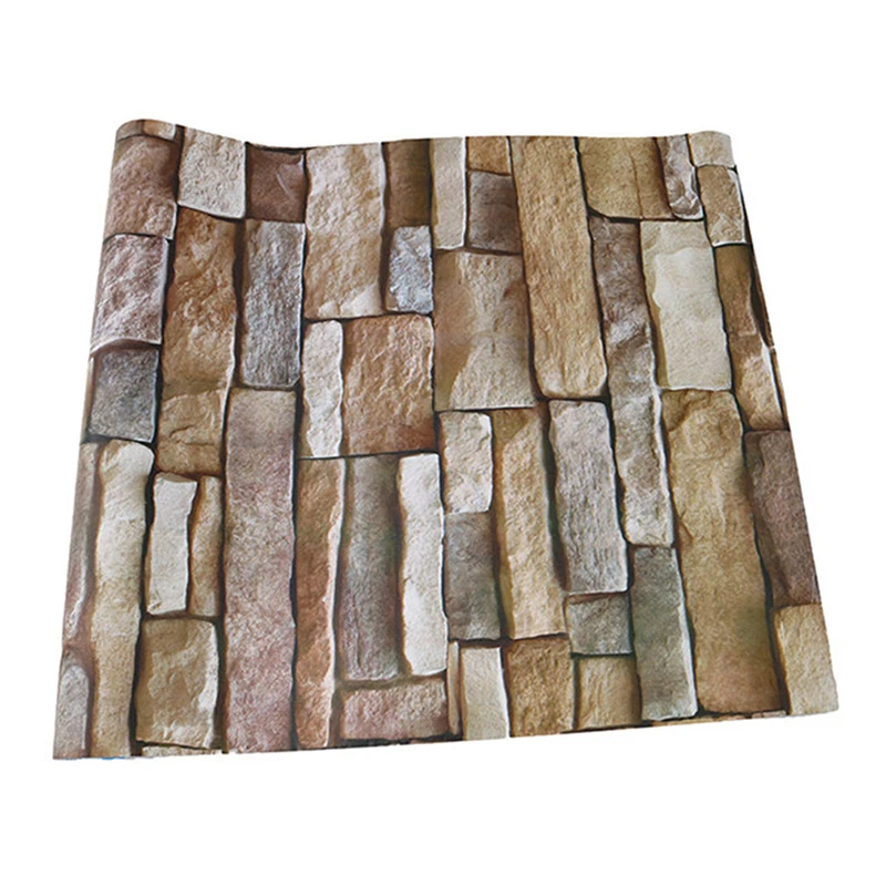 Новая 3D имитация камня кирпича фоновые обои для гостиной спальни зеленая