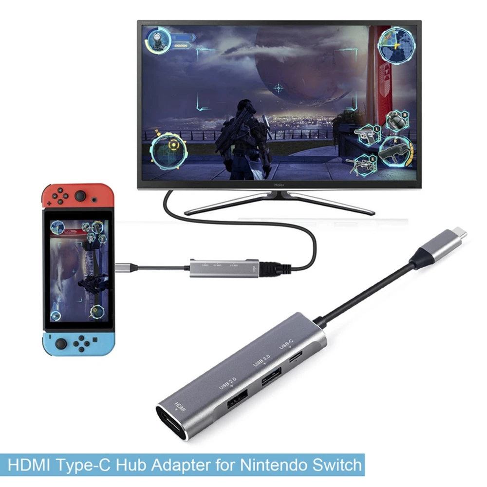 Tebe Type c к HDMI USB C Hub 4 в 1 4K 3 0 док адаптер Typc PD Зарядка для MacBook/Nintendo Switch Samsung S8|USB-хабы| |