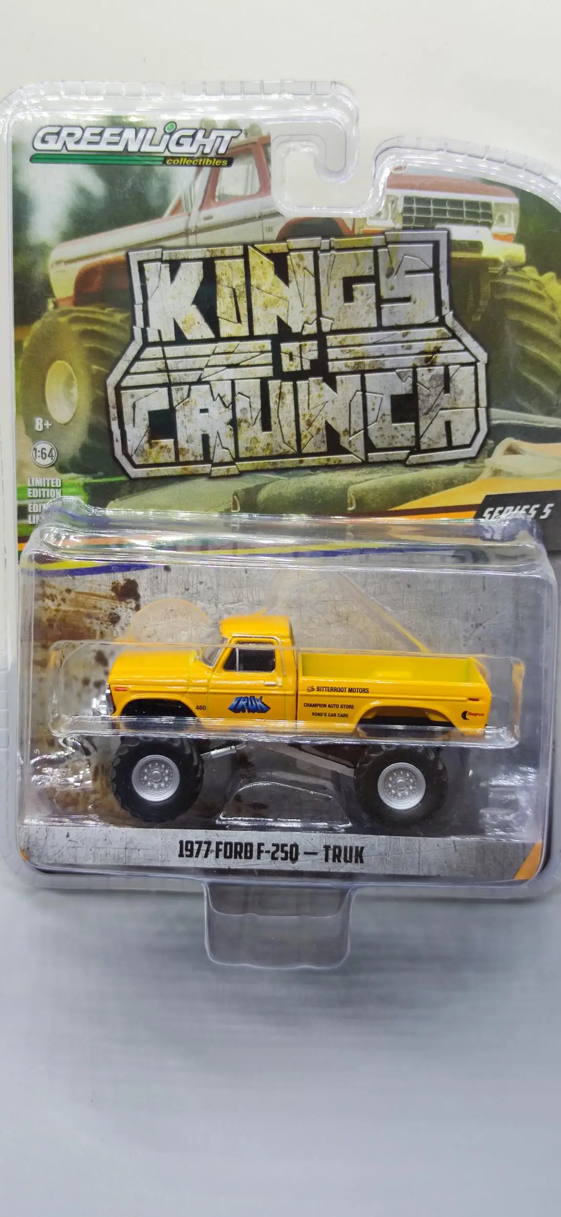 

Модель автомобиля GreenLight 1:64 1977 FORD F-250-TRUK, металлическая литая под давлением, из сплава