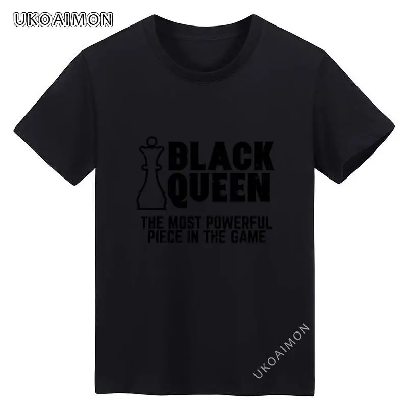 Womens Black Queen Most Powerful Fashionable Party T-Shirt Cotton Funny T Shirts Streetwear Classic Tees Autumn Summer Loose