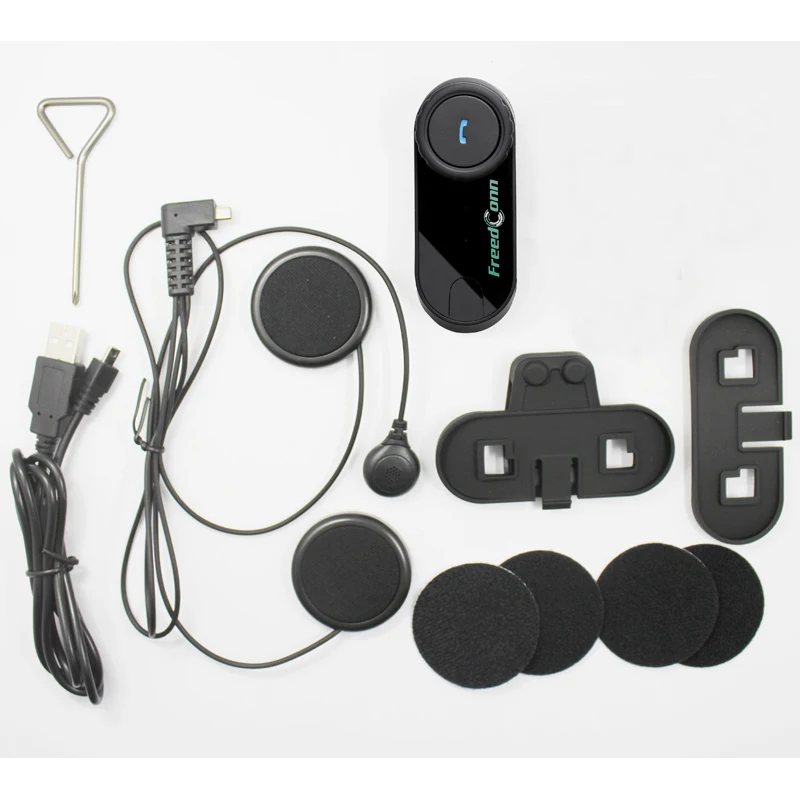 FreedConn 2 шт. T-COM FM Bluetooth мотоциклетный шлем домофон гарнитура+ мягкий микрофон для полного лица шлем