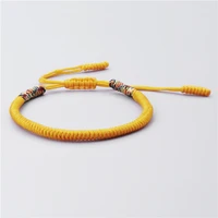 yellow nylon thread bracelet tibetan buddhist handwoven braided rope knots bracelets prayer charm jewelry wristbands