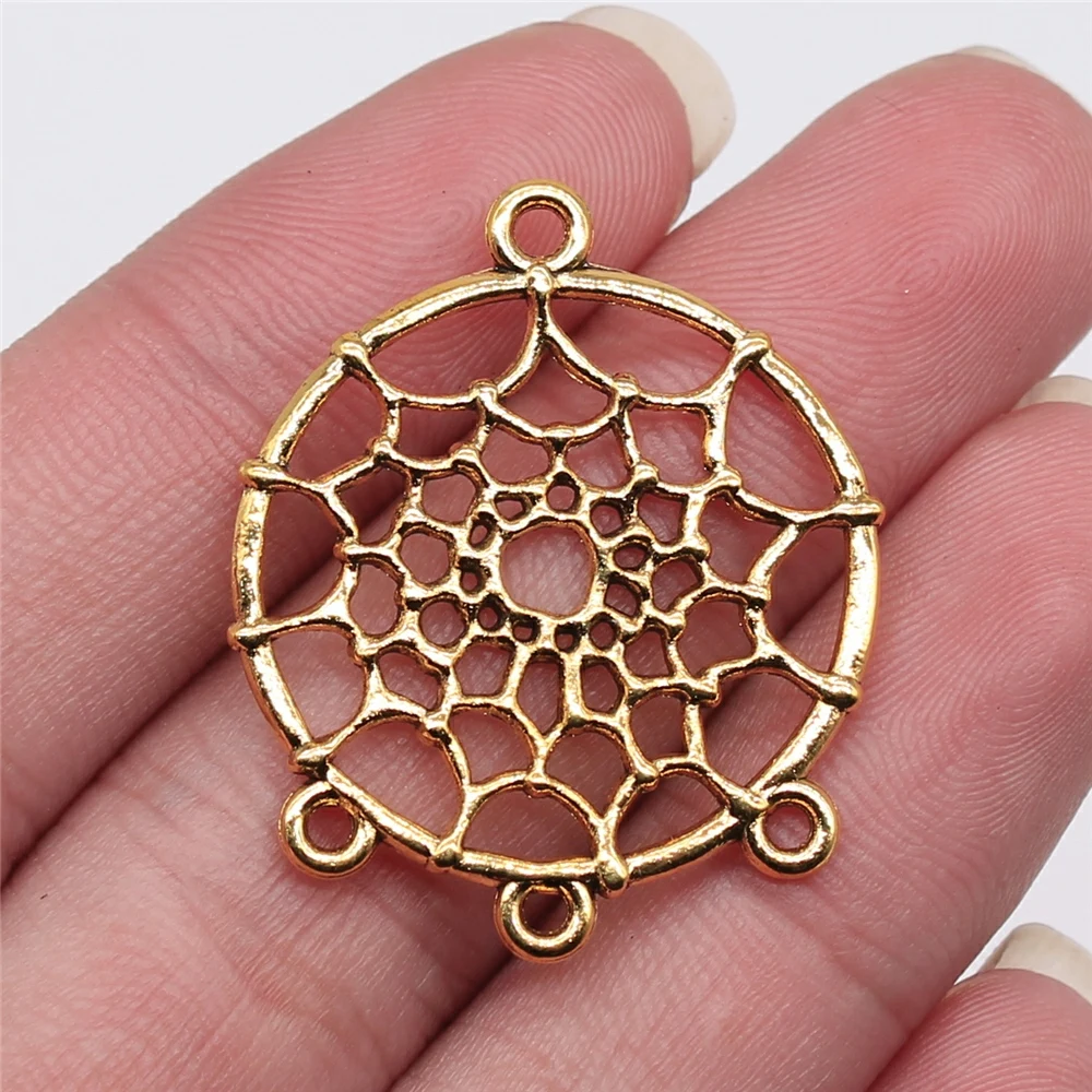 

diy charms for jewelry making pendant 34x28mm Dream Catcher Connector Earring Connector connectors 10pcs