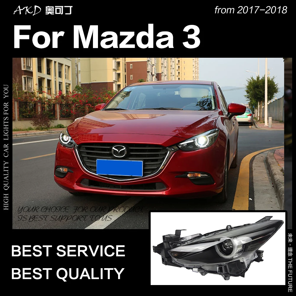 АКД стайлинга автомобилей фара для Mazda 3 фары 2017 2018 Новый Mazda3 Axela светодиодный