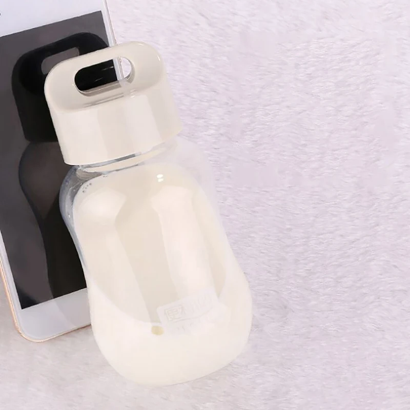 

180ML Cartoon Mini Water Bottle Plastic My Kids Crystal Drink Bottle Portable Sports Protein Shaker Student Rope Hand Cup