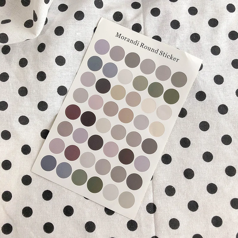 

Morandi Color Round Label Stickers PVC Photo Envelope Sealing Post It Simple Style Decorative Sticker Room Decor Wall Stickers
