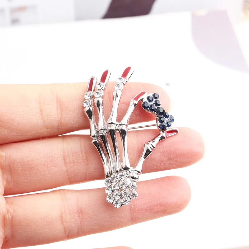 Pomlee 2021New поступление черепа ручной работы с бантом брошь унисекс Заколка Для