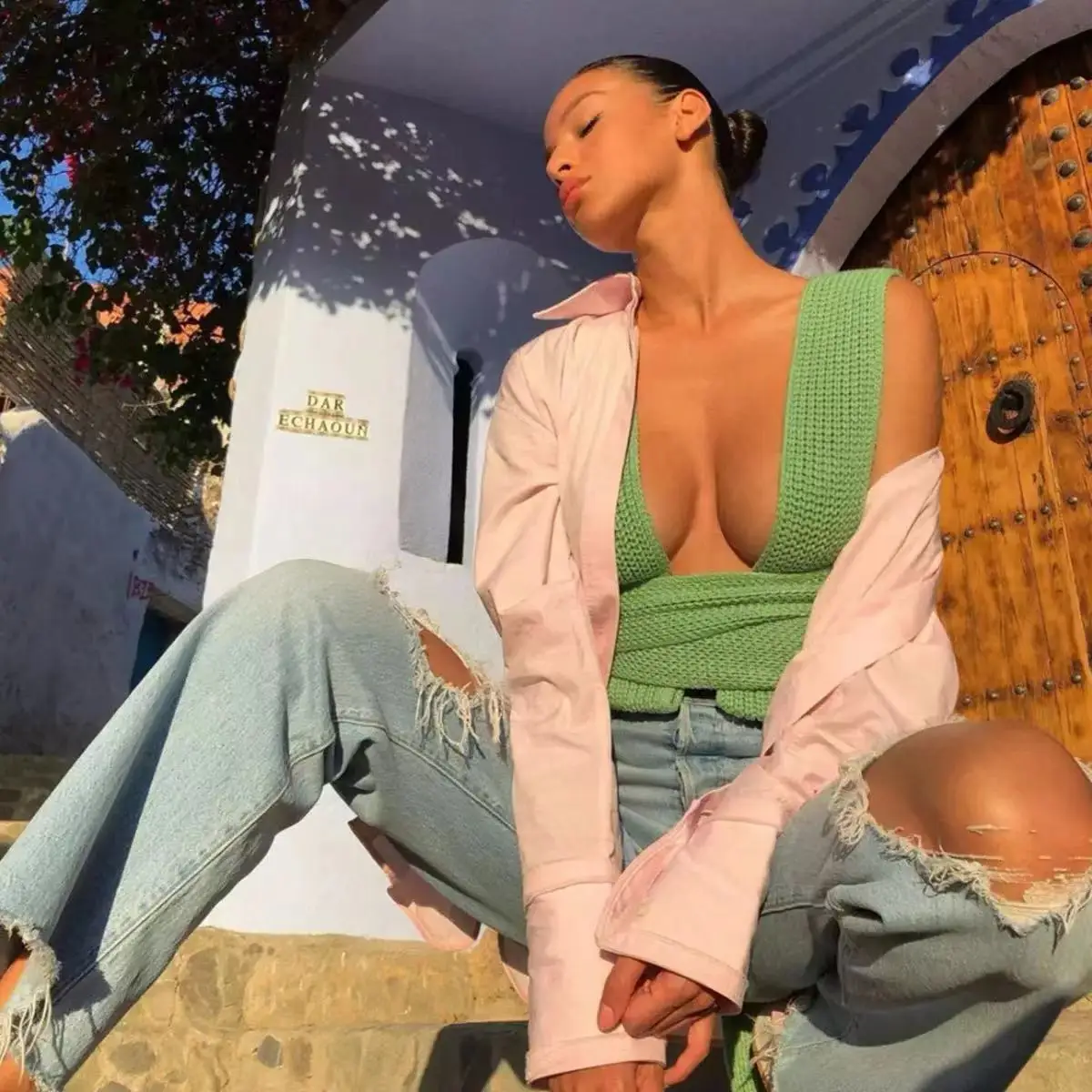 Укороченный свитер сексуальный осенне-летний модный жилет Черный Повседневный