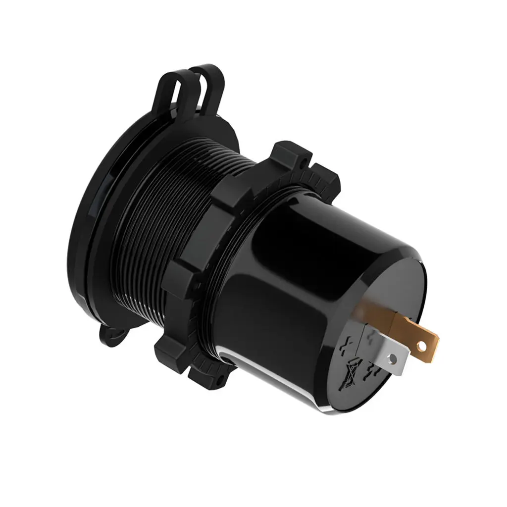 

USB Outlet Dual USB Car Charger Socket Plug w/ Power Switch Cigarette Lighter Adapter for Marine Car Truck RV