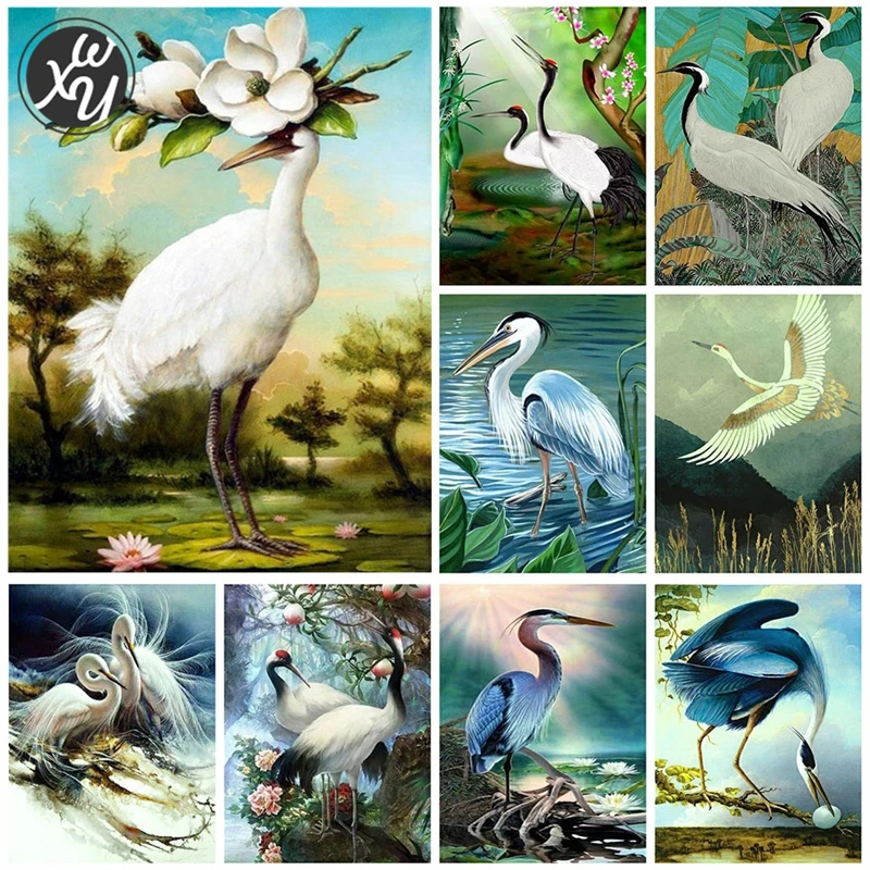 

WEIWEI 5D Painting Red-Crowned Crane Round Square Full Diamond Animals Diamond Embroidered Diamond Mosaic Stitch Decor Painting