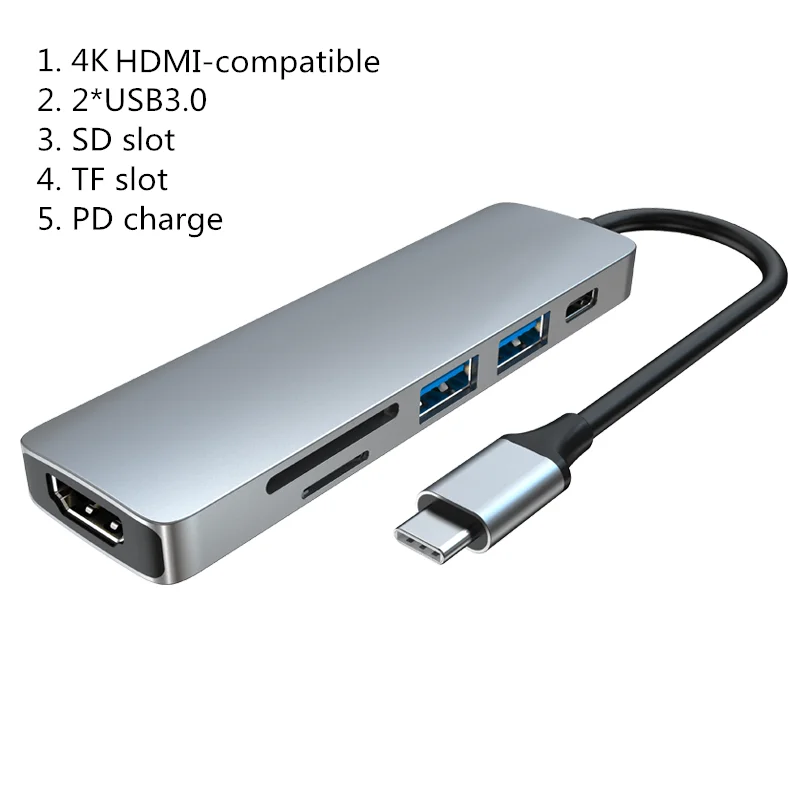 Адаптер Thunderbolt 3 4 в 1 USB-C-HDMI 2 USB 0 Type-C PD Hub для Huawei P20 Pro Samsung Dex Galaxy S9 | Электроника