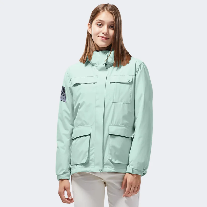 Winter White Duck down Feather Liner Outdoor Keep Warm Shell Jacket Three-in-One Waterproof Windproof Korean Coat