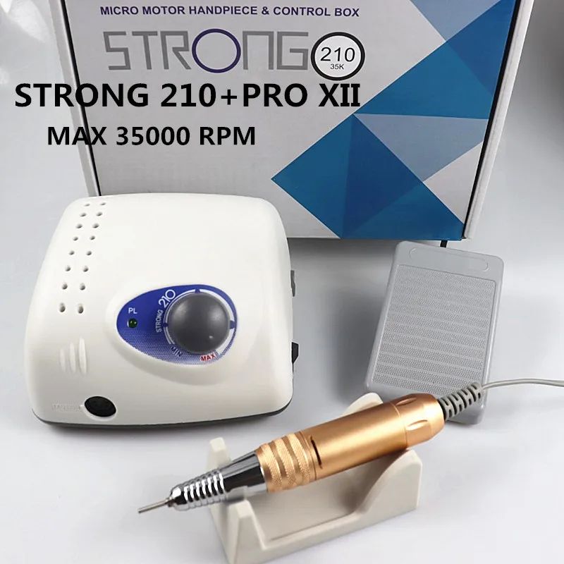 Фрезер Strong 210 PRO 13 дюймовый для ногтей 65 Вт 35000|Электрические маникюрные дрели| |