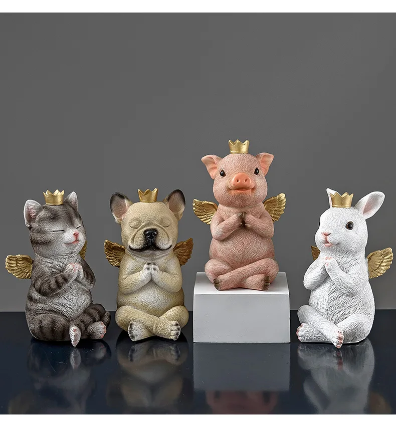 

Креативная симпатичная скульптура в виде ангела, поделки, украшение для детской комнаты, статуэтка в виде свиньи, подарок на день рождения, ...