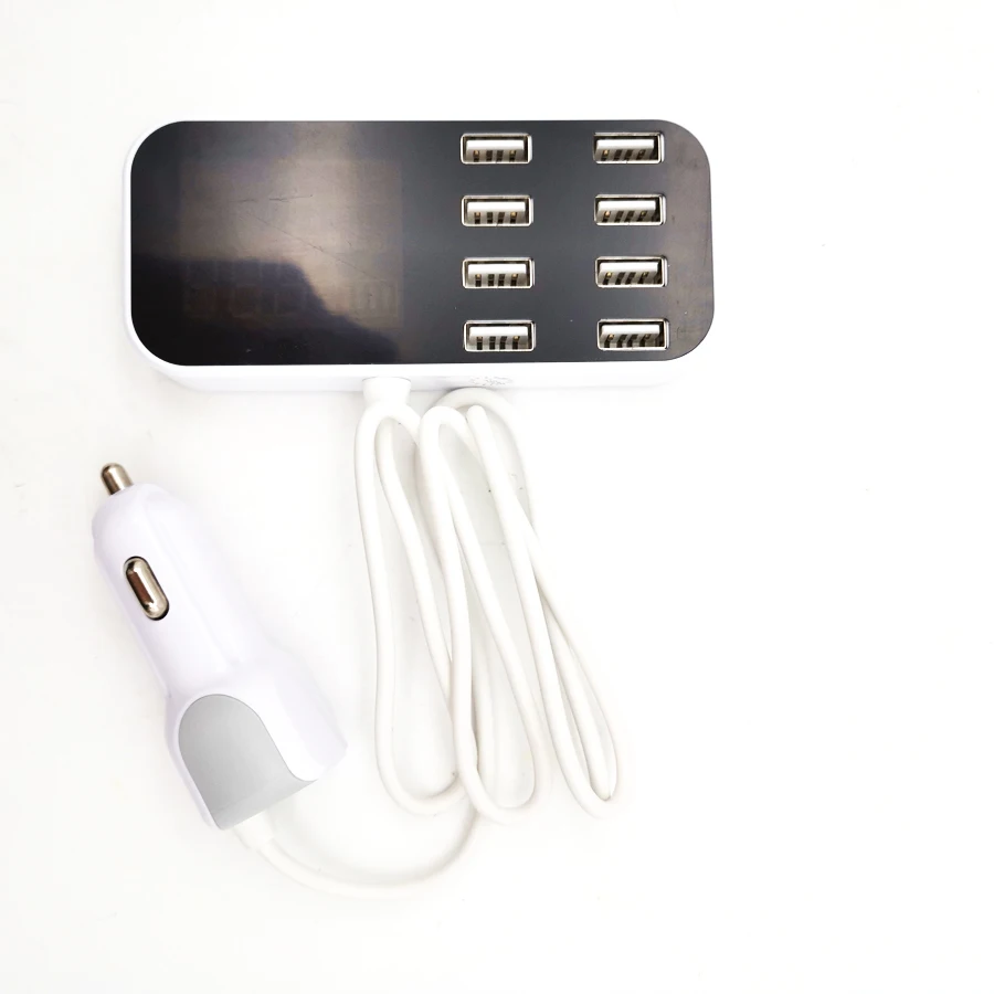 

12-24V Car Multi-port 8 USB Smart Charger LCD Display Short-circuit Protection