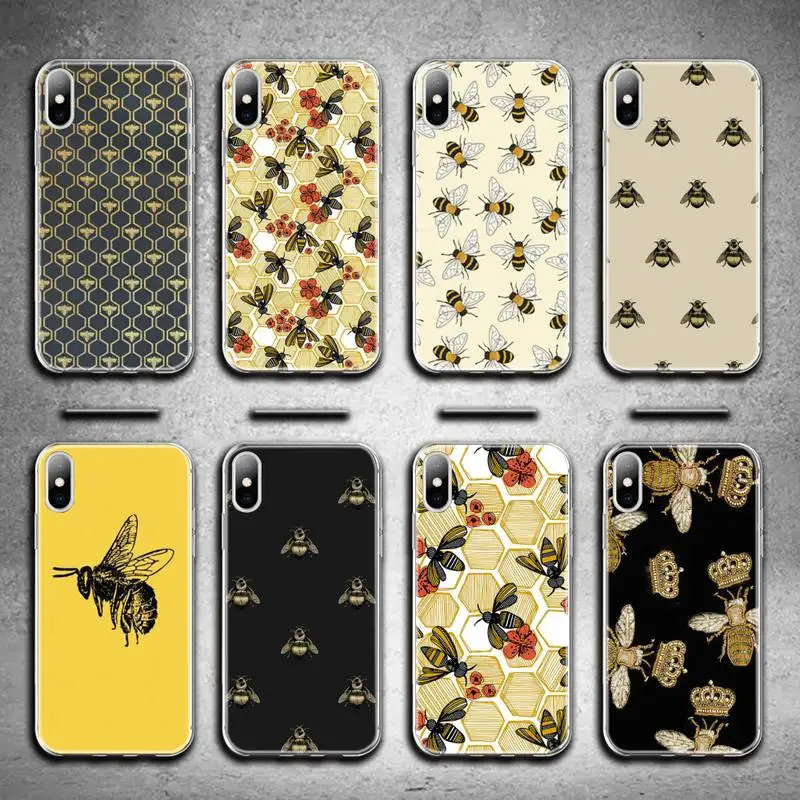 

Italy luxury brand bee Phone Case for iphone 12 pro max mini 11 pro XS MAX 8 7 6 6S Plus X 5S SE 2020 XR cover