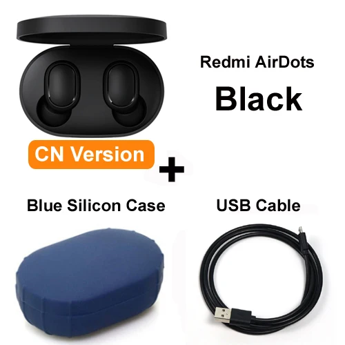 CN add cable case Xiaomi mi Red mi AirDots TWS Bluetooth наушники настоящая Беспроводная bluetooth 5,0 гарнитура DSP активное шумоподавление Голосовое управление - Цвет: CN add cable case