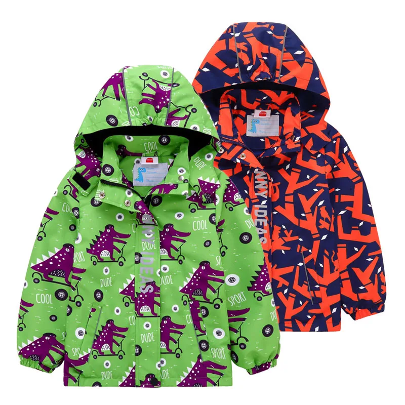 

Boys Jacket Warm Waterproof 2021 Spring Autumn Baby Windproof Jackets Child Hooded Outerwear Double-deck Polar Fleece Coats