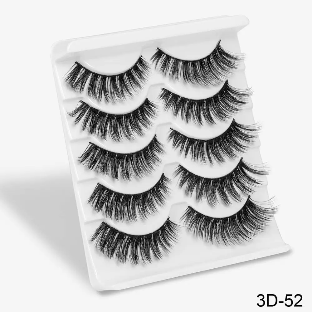 SEXYSHEEP 5 пар 3D Искусственные норковые ресницы длинные ресницы Wispy макияж инструменты для наращивания красоты Wimpers 13 видов стилей - Цвет: DS3D-52
