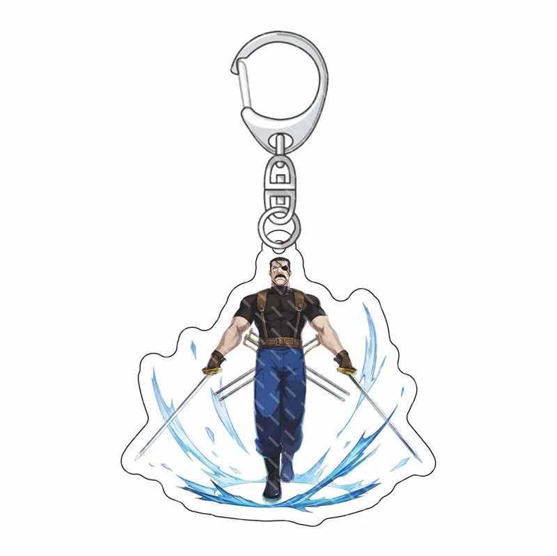 

Cartoon Anime Keychain Fullmetal Alchemist Comic Acrylic Edward Elric Alphonse Elric Keyring Charm Man Women Bag Car Trinket