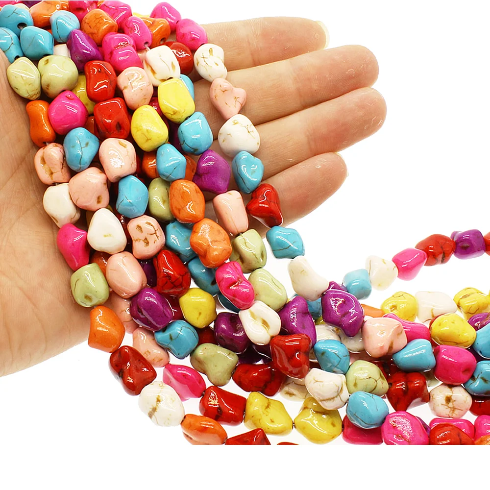 

32 pcs/bar Natural stone fashion beads Semi-precious stones colored geometric hollow beads for bracelet jewelry accessories