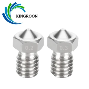 Сопло E3D V5 V6 из нержавеющей стали 0,2 мм, 0,3 мм, 0,4 мм, 0,5 мм, 0,6 мм, 0,8 мм, Резьба M6, насадка для 3D-принтера 1,75 мм, 3,0 мм филамента, 5 шт.