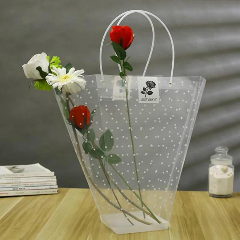 Carrier With Handles Pvc Flower Bag