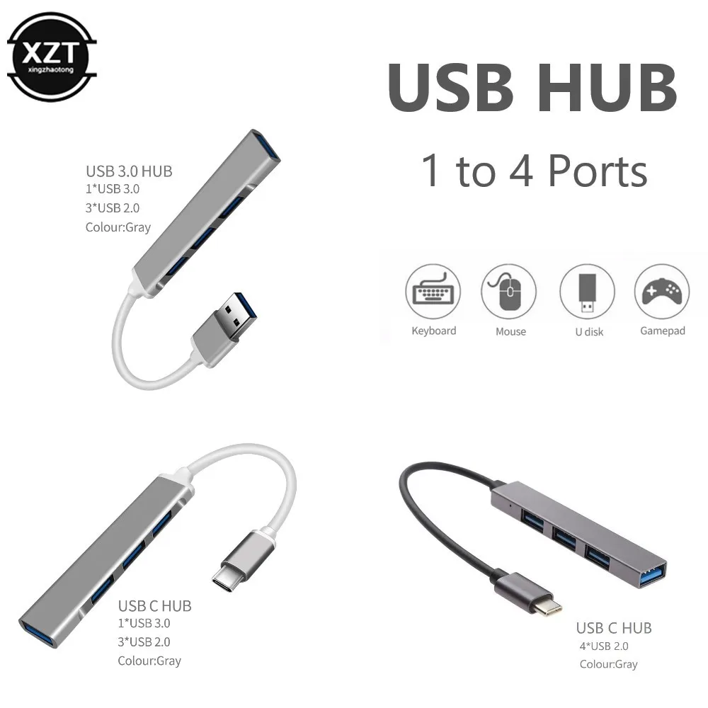 USB 3 1 C концентратор 4 порта 0 Тип к 2 разветвитель конвертер OTG Кабель адаптер для