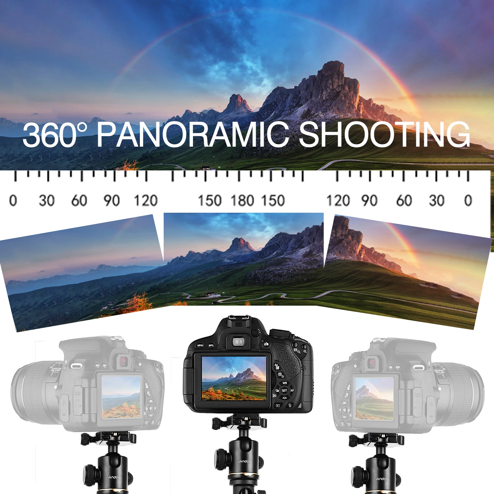 Штатив-монопод Andoer для фотоаппарата горизонтальное крепление с шаровой головкой