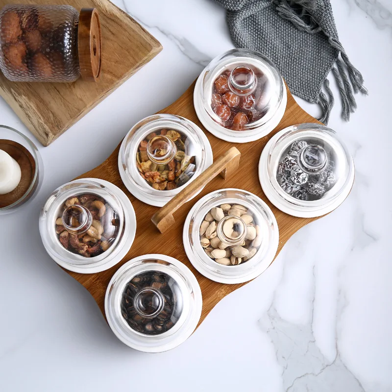 Современная нордическая бамбуковая и деревянная стеклянная крышка для выпечки