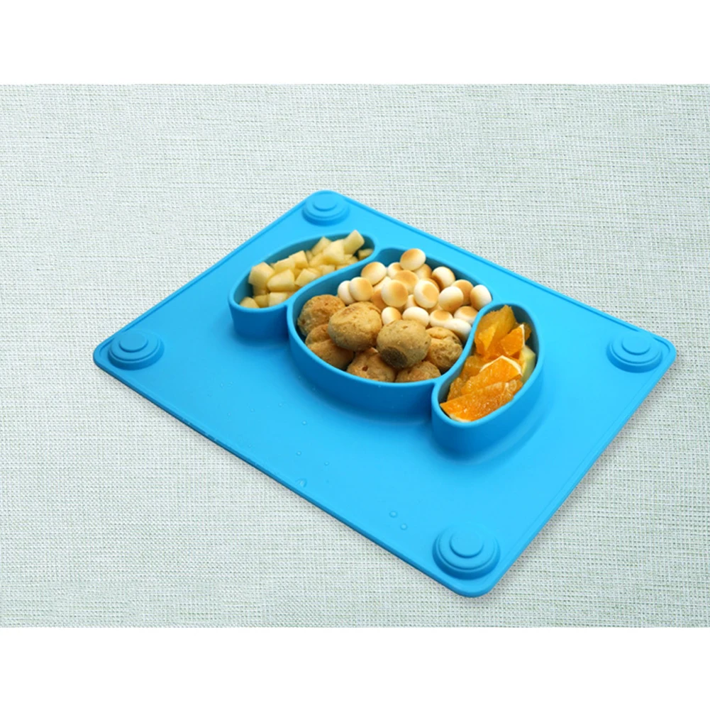 

Reusable Puppy Shape Cute Portable Leakproof Toddlers Non Slip Suction Foldable Tableware Easy Clean Child Feeding Baby Placemat