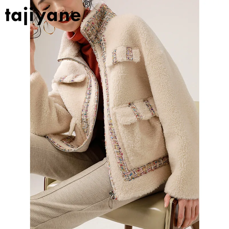 Tajiyane шуба из натурального меха зимняя куртка женская одежда шерсти ножницы 2021