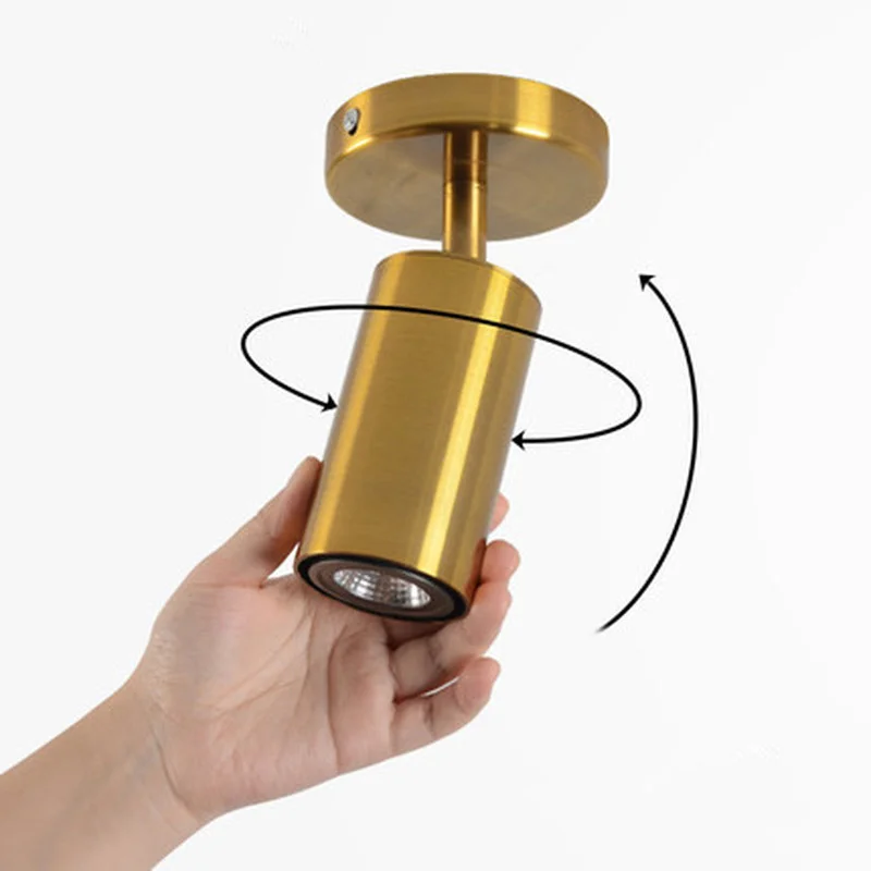 Люстра Светодиодная потолочная золотистая современный поворотный светильник с