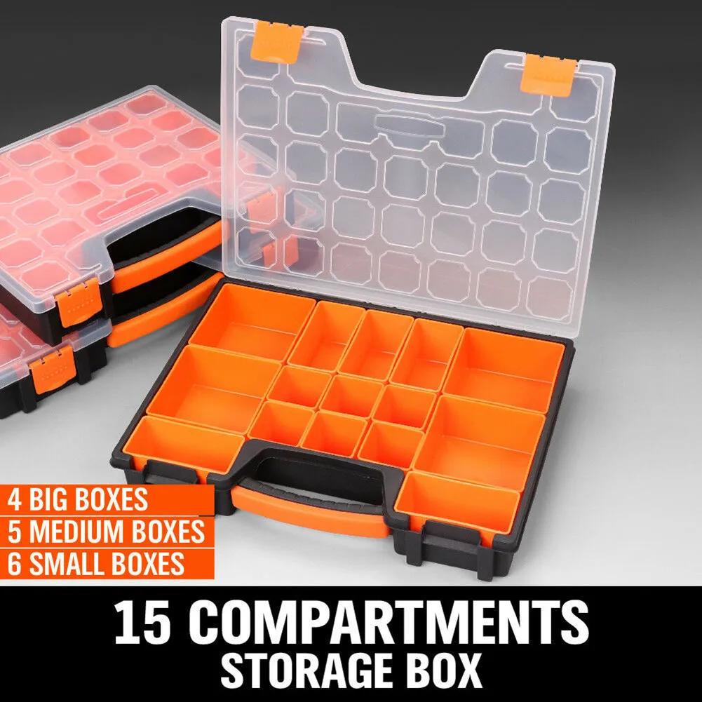 

Plastic Storage Box Organizer With 14/15/22 Compartment Adjustable Container Tool Box Bin Screw Holder Case Display Container