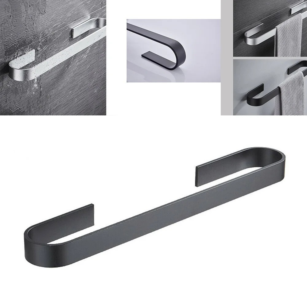 

Simple Fashion Bathroom Hardware Space Aluminum Towel Rack Nail Free Towel Shelf Rack Bathroom Hook Available In Various Lengths