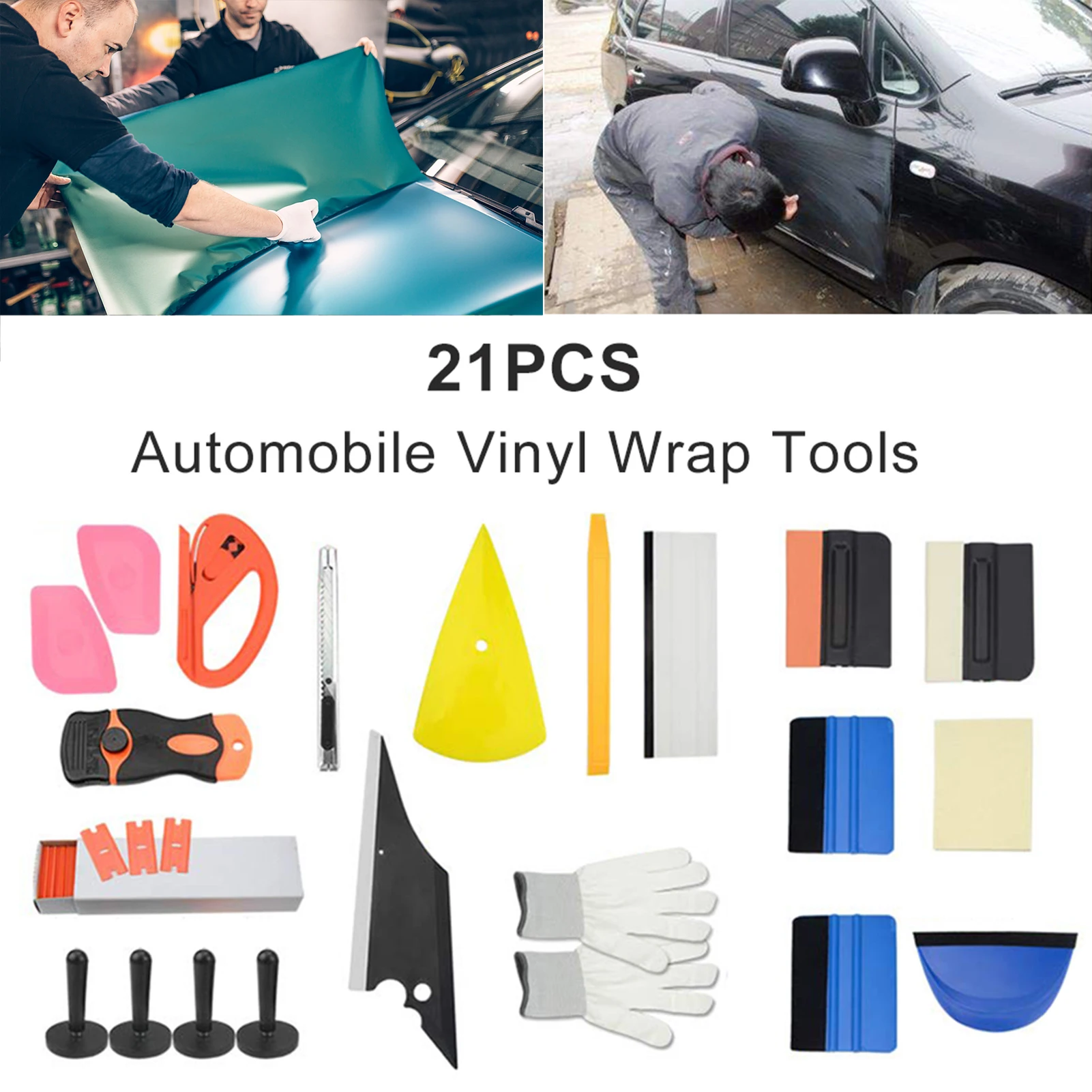 

Car Accessories Kit Carbon Fiber Vinyl Wrapping Tools Auto Film Stickers Wrap Scraper Knife Window Tinting Squeegee Styling Set