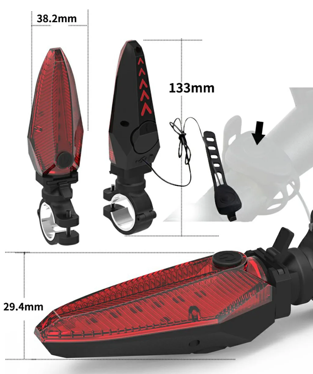 USB Перезаряжаемый велосипедный руль для велосипеда MTB с рукояткой руля